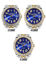 Rolex Datejust 41 Watch | 41 MM | 18K Yellow Gold & Stainless Steel | Custom Blue Arabic Dial | Jubilee Band