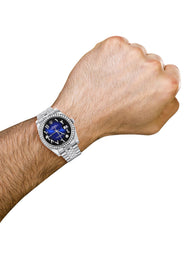 116200 | Hidden Clasp | Diamond Rolex Datejust Watch | 36Mm | Blue Black Arabic Diamond Dial | Jubilee Band