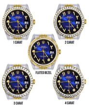Gold & Steel Rolex Datejust Watch 16233 for Men  | 36Mm | Blue Black Arabic Diamond Dial | Jubilee Band