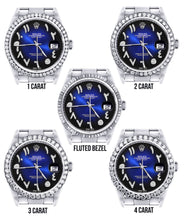 Diamond Mens  Rolex Datejust Watch 16200 | 36Mm | Blue Black Arabic Diamond Dial | Oyster Band