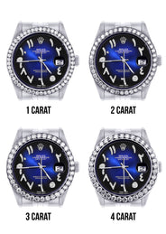 116200 | Hidden Clasp | Diamond Rolex Datejust Watch | 36Mm | Blue Black Arabic Diamond Dial | Jubilee Band
