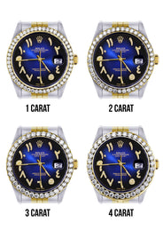116233 | Hidden Clasp | Gold & Steel Rolex Datejust Watch | 36Mm | Blue Black Arabic Diamond Dial | Jubilee Band