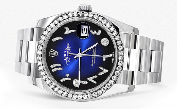 116200 | Rolex Datejust Watch | 36Mm | Blue Black Arabic Dial | Oyster Band
