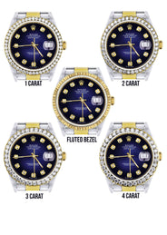 Diamond Gold Rolex Watch For Men 16233 | 36Mm | Blue Dial | Oyster Band