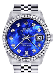 Mens Rolex Datejust Watch 16200 | 36Mm | Pearl Blue Dial | Jubilee Band