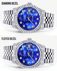 Mens Rolex Datejust Watch 16200 | 36Mm | Pearl Blue Dial | Jubilee Band