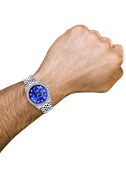 Mens Rolex Datejust Watch 16200 | 36Mm | Pearl Blue Dial | Jubilee Band