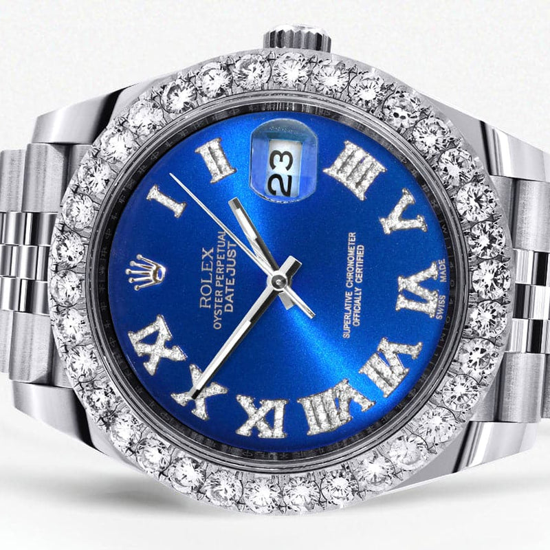 Rolex Datejust 41 Watch | 41 MM | Custom Blue Roman Diamond Dial | Jubilee Band