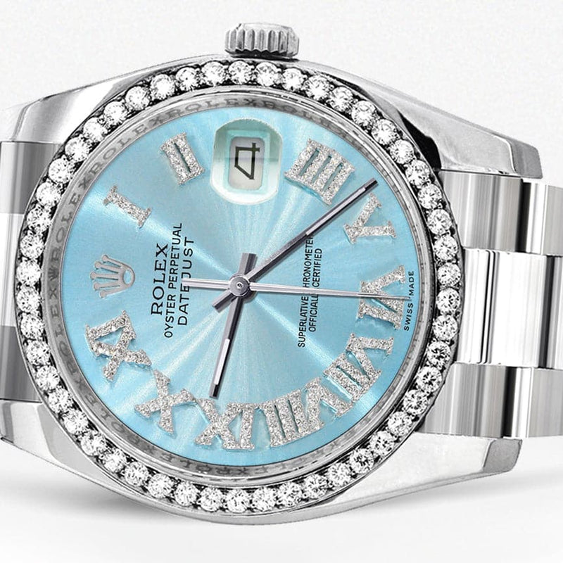 116200 | Rolex Datejust Watch | 36Mm | Light Blue Roman Dial | Oyster Band