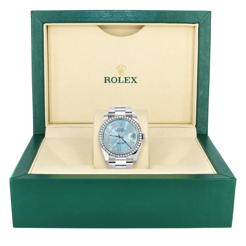 116200 | Rolex Datejust Watch | 36Mm | Light Blue Roman Dial | Oyster Band