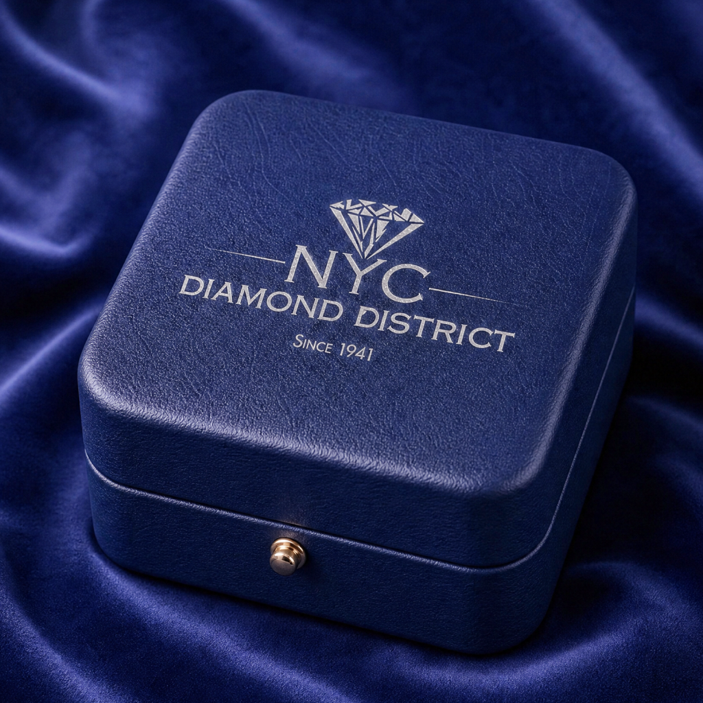Luxury NYC Diamond District earring gift box