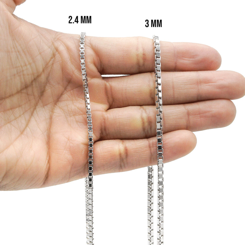 Silver Chain - Mens White Chain / Box Chain