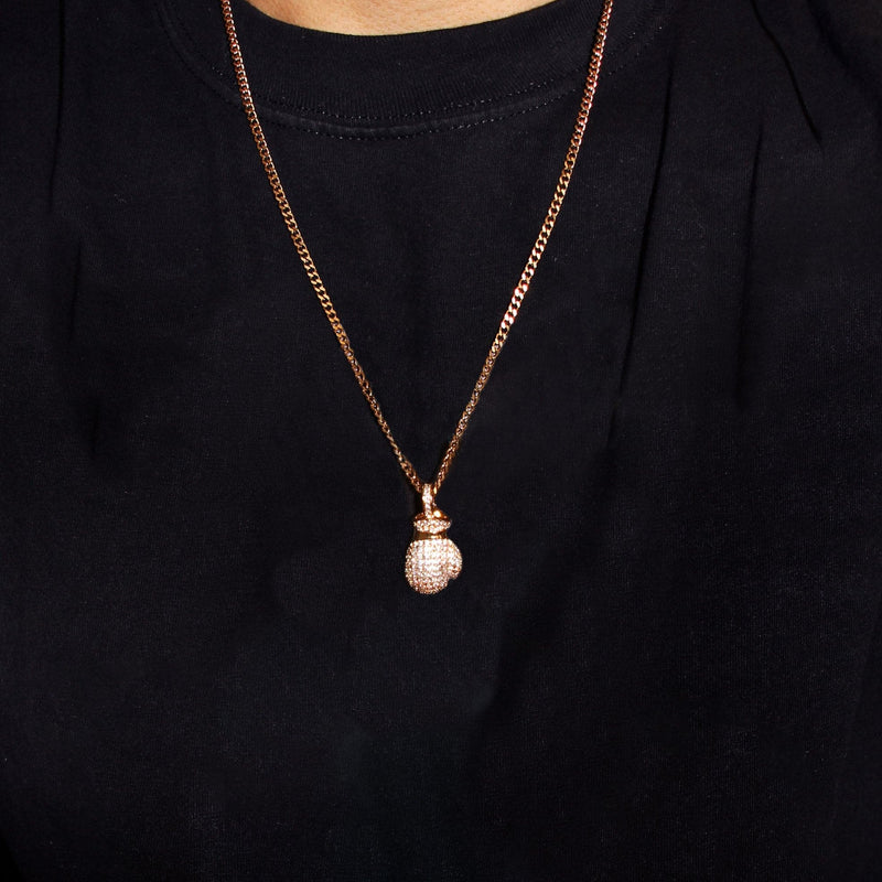 Mens Gold Plated Rope Chain & Boxing Glove Pendant | Appx. 20.2 Grams