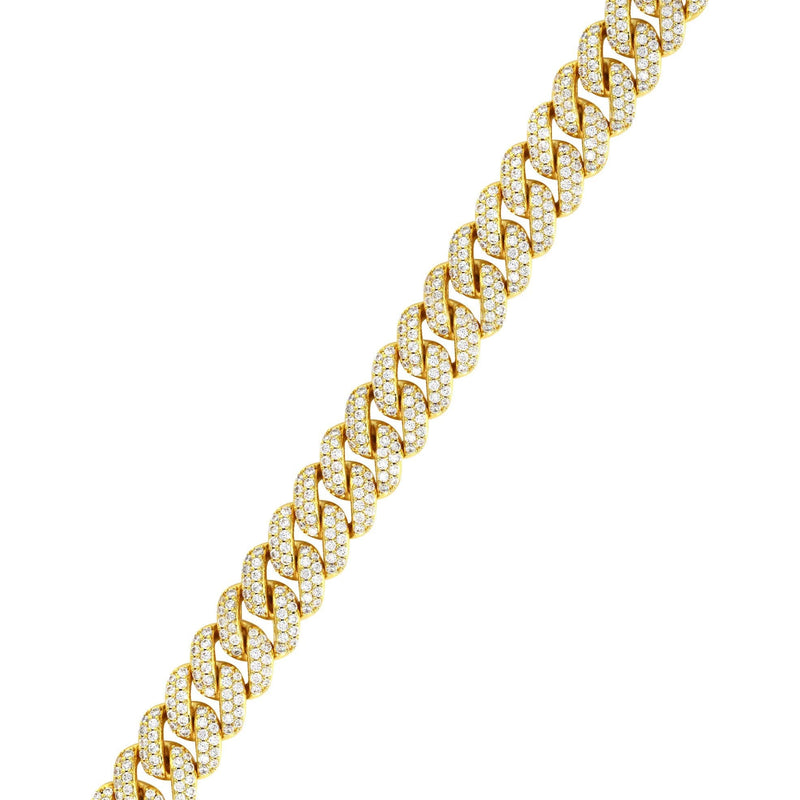 Gold Plated Mens Iced Out Miami Cuban Link Bracelet