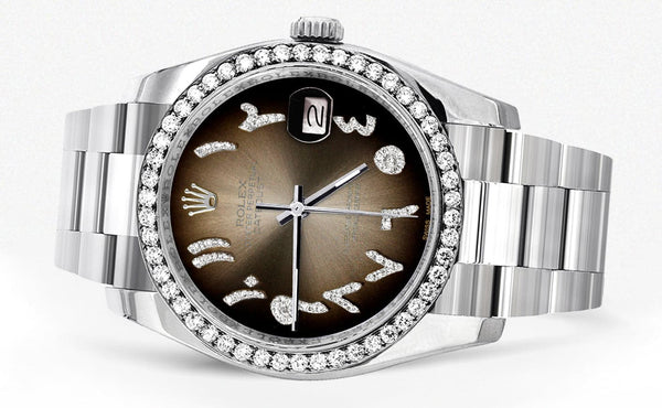 116200 | Rolex Datejust Watch | 36Mm | Brown Arabic Dial | Oyster Band