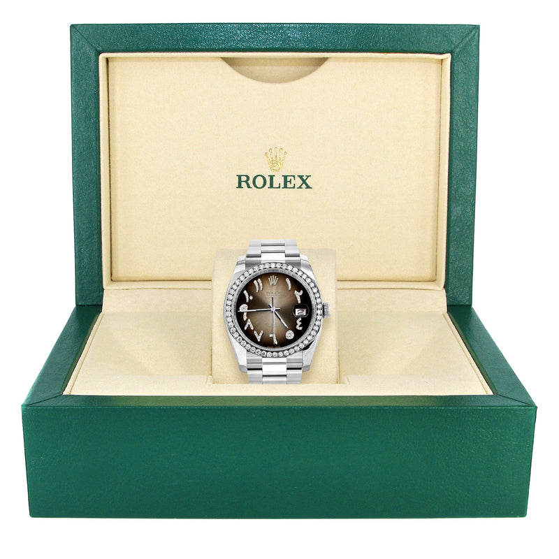 116200 | Rolex Datejust Watch | 36Mm | Brown Arabic Dial | Oyster Band