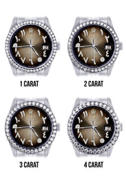 116200 | Hidden Clasp | Diamond Rolex Datejust Watch | 36Mm | Brown Arabic Diamond Dial | Jubilee Band