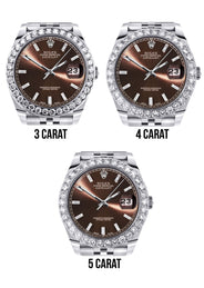 Rolex Datejust 41 Watch | 41 MM | Custom Brown Baguette Diamond Dial | Jubilee Band
