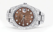 Diamond Iced Out Rolex Datejust 41 | 25 Carats Of Diamonds | Custom Chocolate Jubilee Diamond Dial | Two Row | Oyster Band