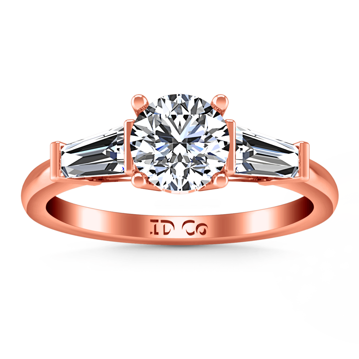 Three Stone Diamond EngagementRing Jenna 14K Rose Gold
