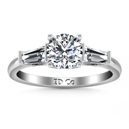 Round Diamond Three Stone Engagement Ring Jenna 14K White Gold