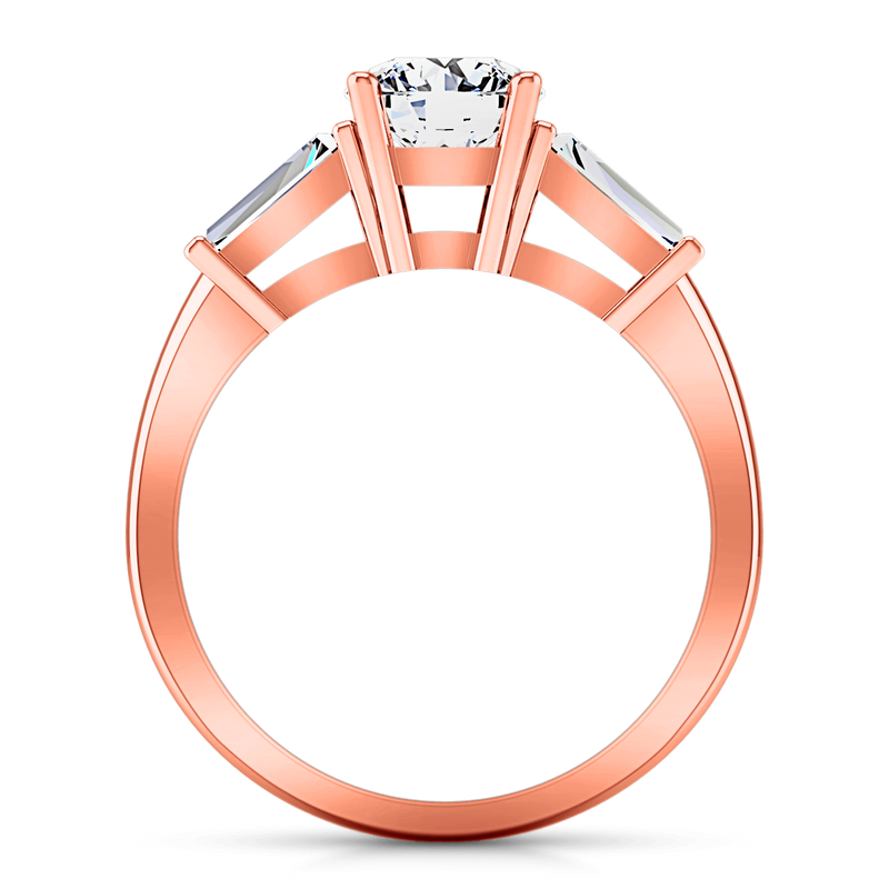 Three Stone Diamond EngagementRing Jenna 14K Rose Gold