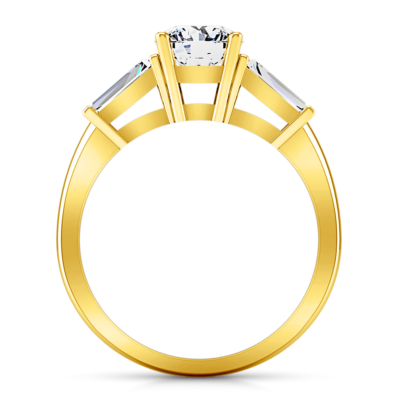 Three Stone Diamond Engagement Ring Jenna 14K Yellow Gold
