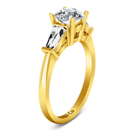 Three Stone Diamond Engagement Ring Jenna 14K Yellow Gold