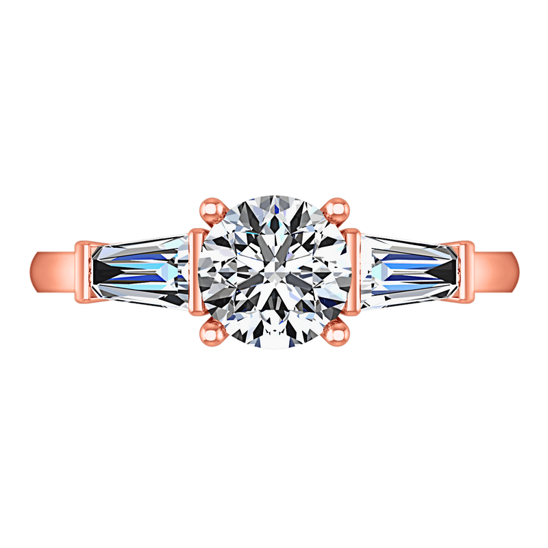 Three Stone Diamond EngagementRing Jenna 14K Rose Gold
