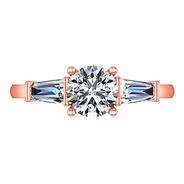 Three Stone Diamond EngagementRing Jenna 14K Rose Gold