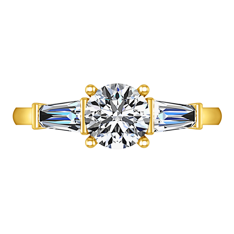 Three Stone Diamond Engagement Ring Jenna 14K Yellow Gold