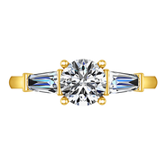 Three Stone Diamond Engagement Ring Jenna 14K Yellow Gold