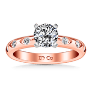 Pave Diamond Engagement Ring Jazz 14K Rose Gold