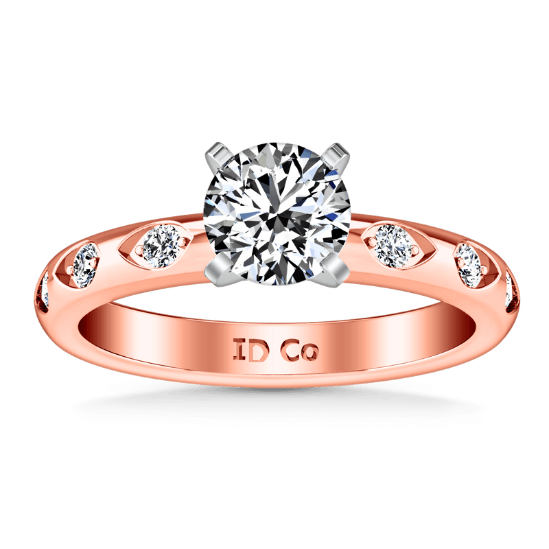Pave Diamond Engagement Ring Jazz 14K Rose Gold