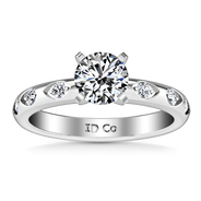 Round Diamond Pave Engagement Ring Jazz 14K White Gold