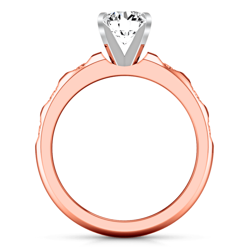 Pave Diamond Engagement Ring Jazz 14K Rose Gold
