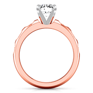 Pave Diamond Engagement Ring Jazz 14K Rose Gold