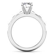 Round Diamond Pave Engagement Ring Jazz 14K White Gold