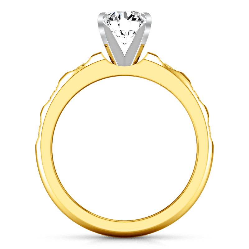 Pave Diamond EngagementRing Jazz 14K Yellow Gold