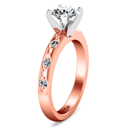 Pave Diamond Engagement Ring Jazz 14K Rose Gold