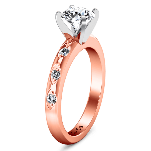 Pave Diamond Engagement Ring Jazz 14K Rose Gold