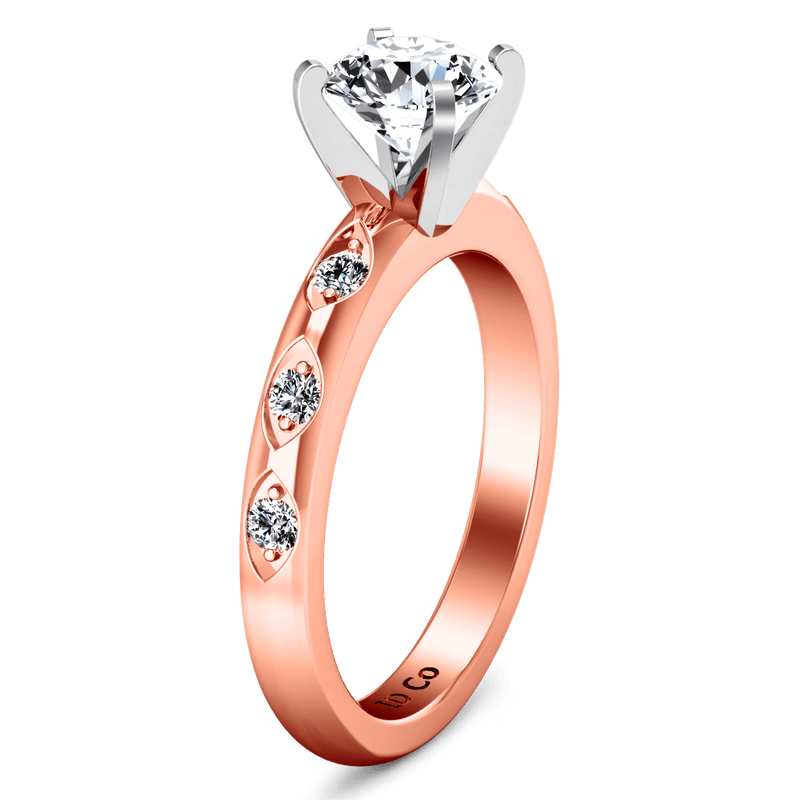 Pave Diamond Engagement Ring Jazz 14K Rose Gold