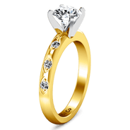 Pave Diamond EngagementRing Jazz 14K Yellow Gold