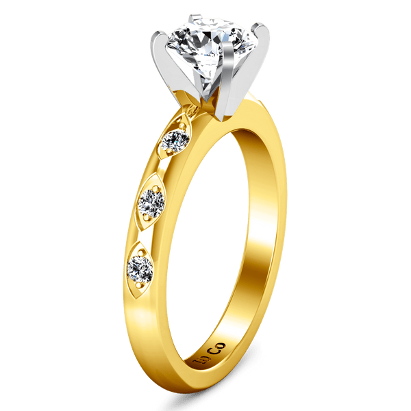 Pave Diamond EngagementRing Jazz 14K Yellow Gold