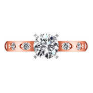 Pave Diamond Engagement Ring Jazz 14K Rose Gold