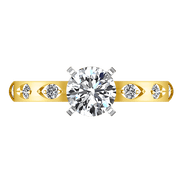 Pave Diamond EngagementRing Jazz 14K Yellow Gold