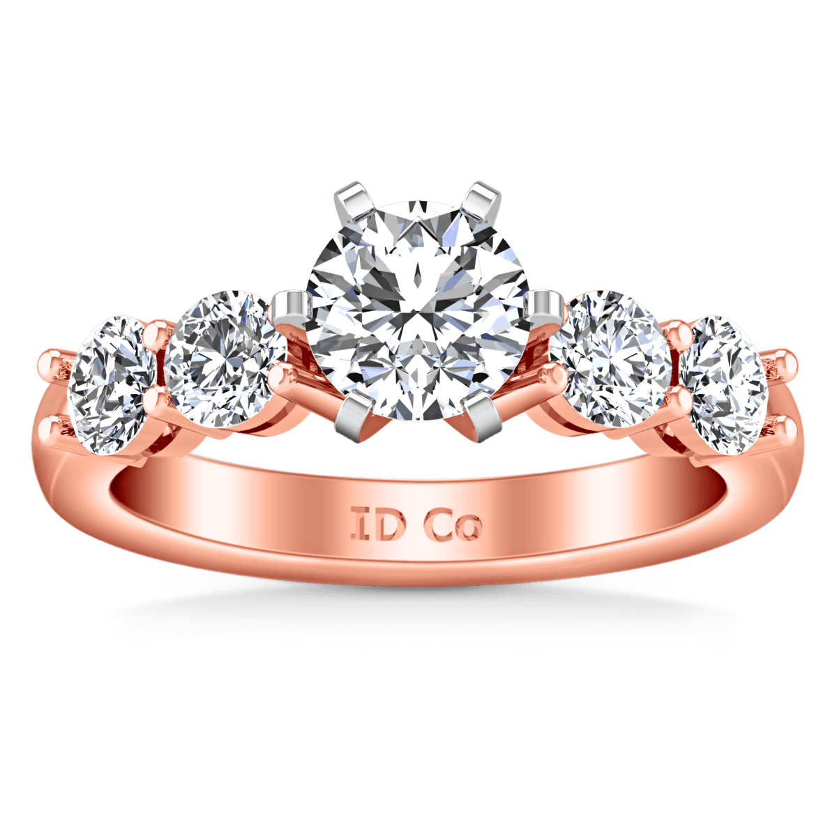 Pave Diamond Engagement Ring Journey 14K Rose Gold
