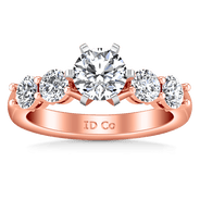 Pave Diamond Engagement Ring Journey 14K Rose Gold