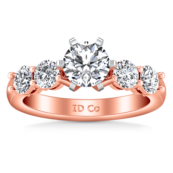 Pave Diamond Engagement Ring Journey 14K Rose Gold