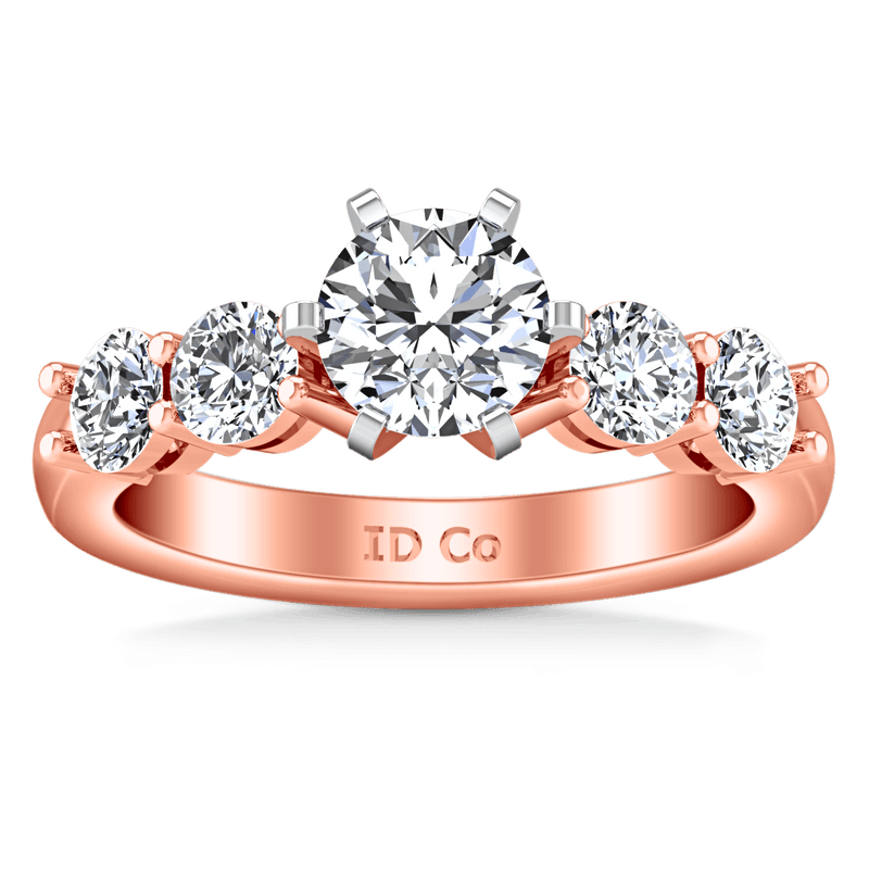 Pave Diamond Engagement Ring Journey 14K Rose Gold